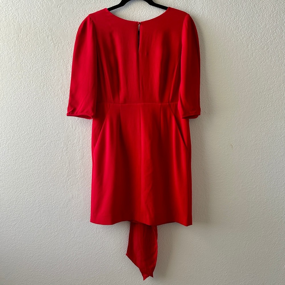 Lafayette 148 New York Red Drape Back Cocktail Dress